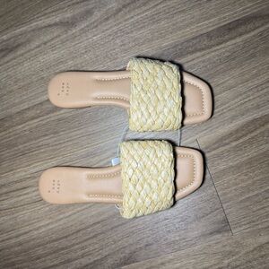 a new day Woven Cream Slide Sandals